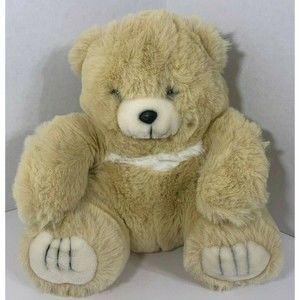 America Wego Teddy Bear Plush beige tan cream chest stuffed animal 1991 chubby